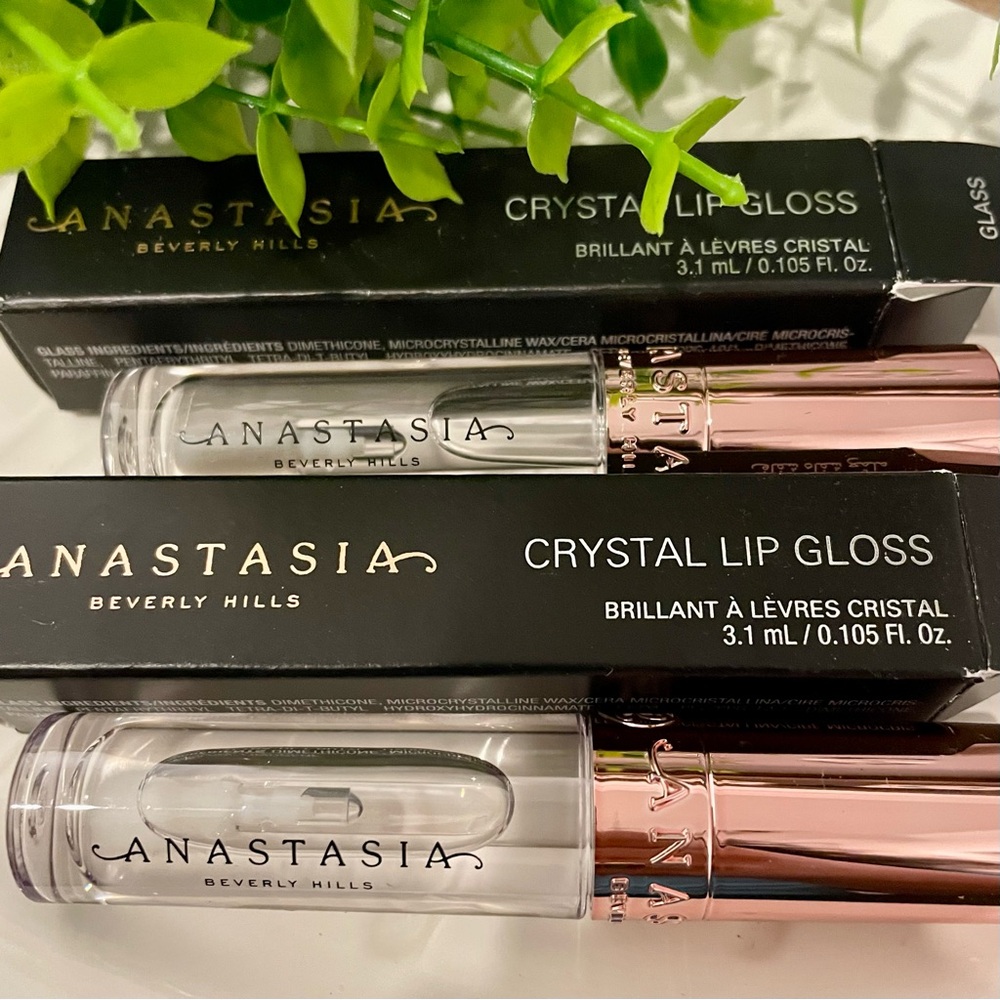 Set of Two Anastasia Beverly Hills Crystal Lip Gloss - Glass (Clear) NIB